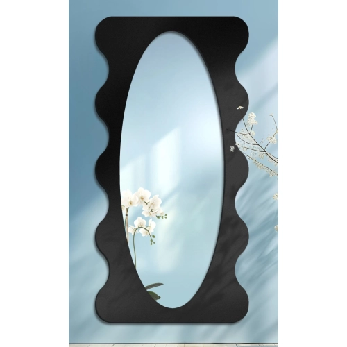 Lustro nieregularne w ramie mdf - NEBULA – Blobs Mirrors Czarna Rama